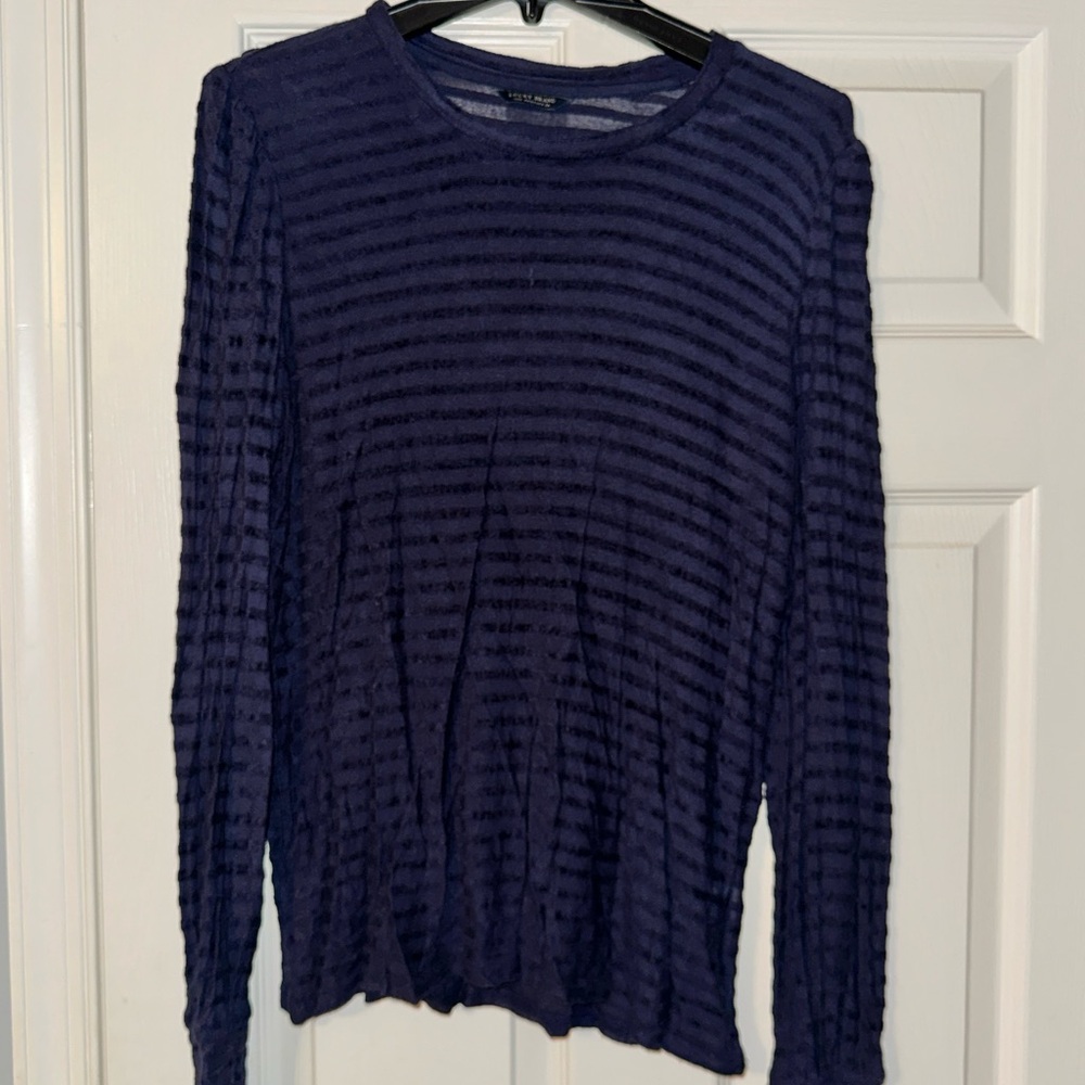 Lucky Brand Women's Deep Blue Striped Sweater